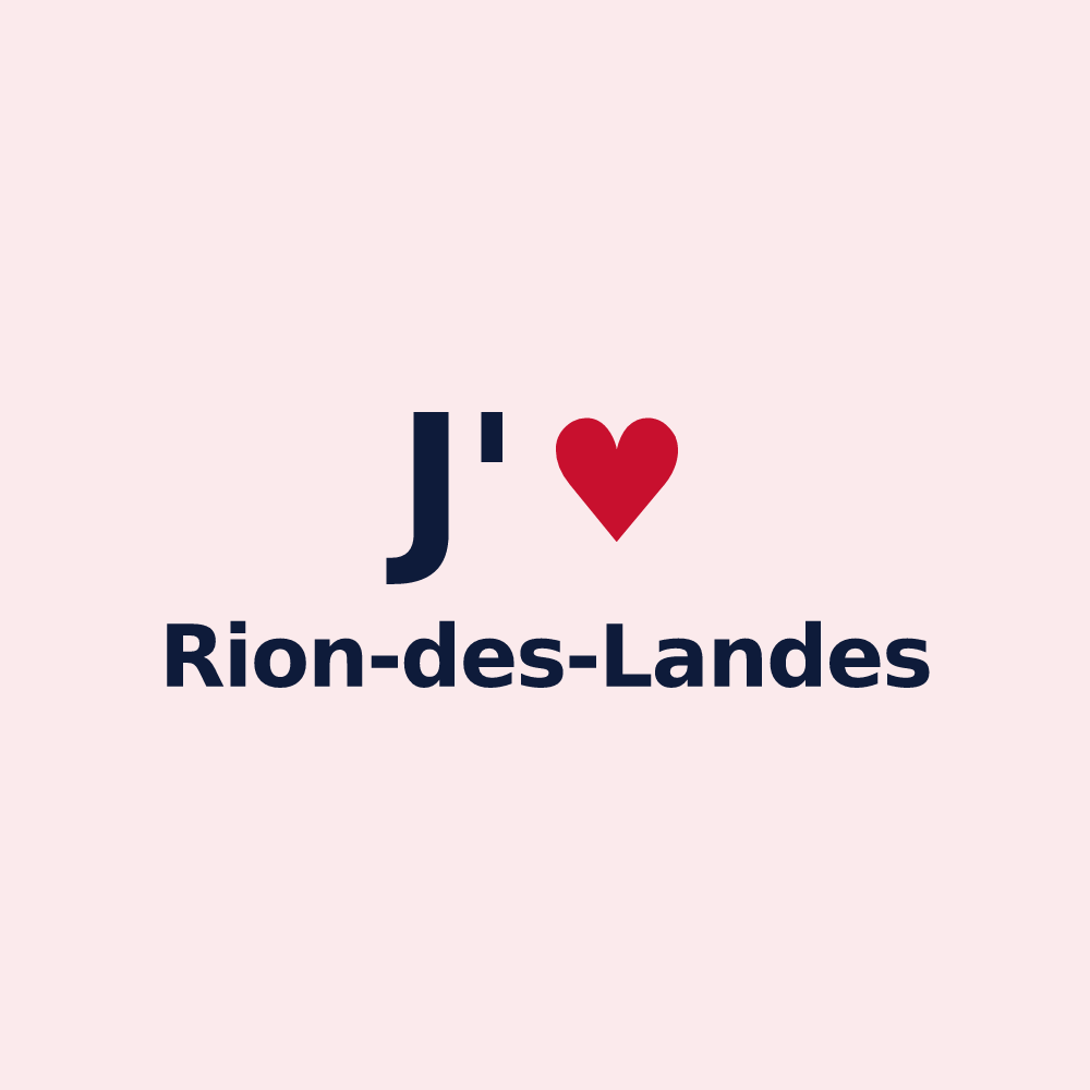 Magnet personnalisé Rion-des-Landes — design J'aime Rion-des-Landes