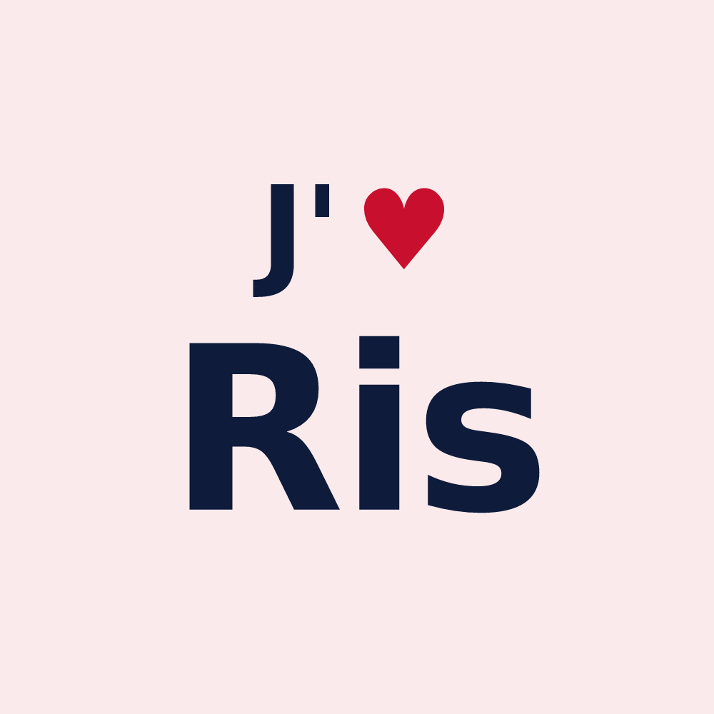 Magnet personnalisé Ris — design J'aime Ris