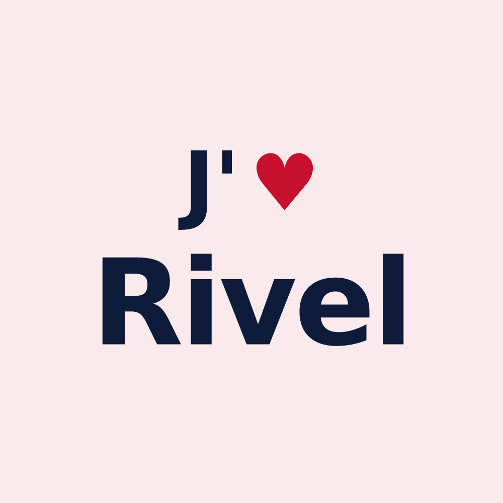 Magnet personnalisé Rivel — design J'aime Rivel