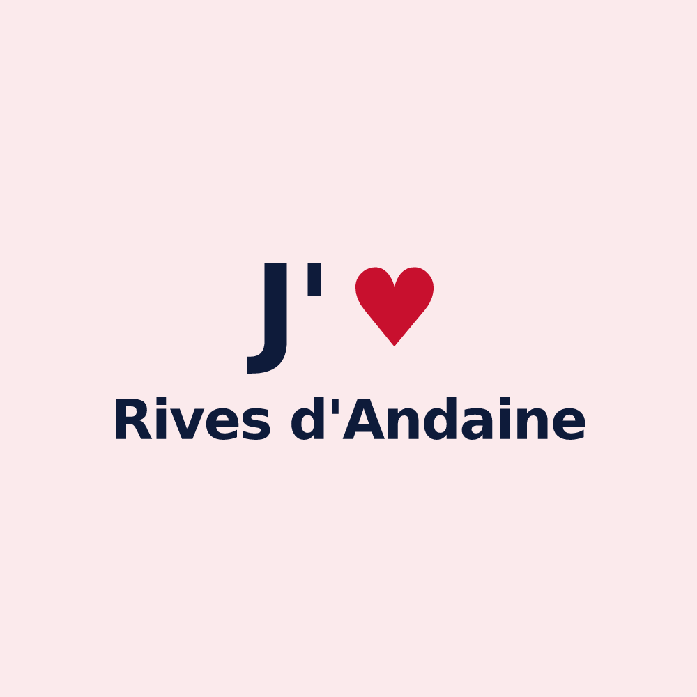 Magnet personnalisé Rives d'Andaine — design J'aime Rives d'Andaine