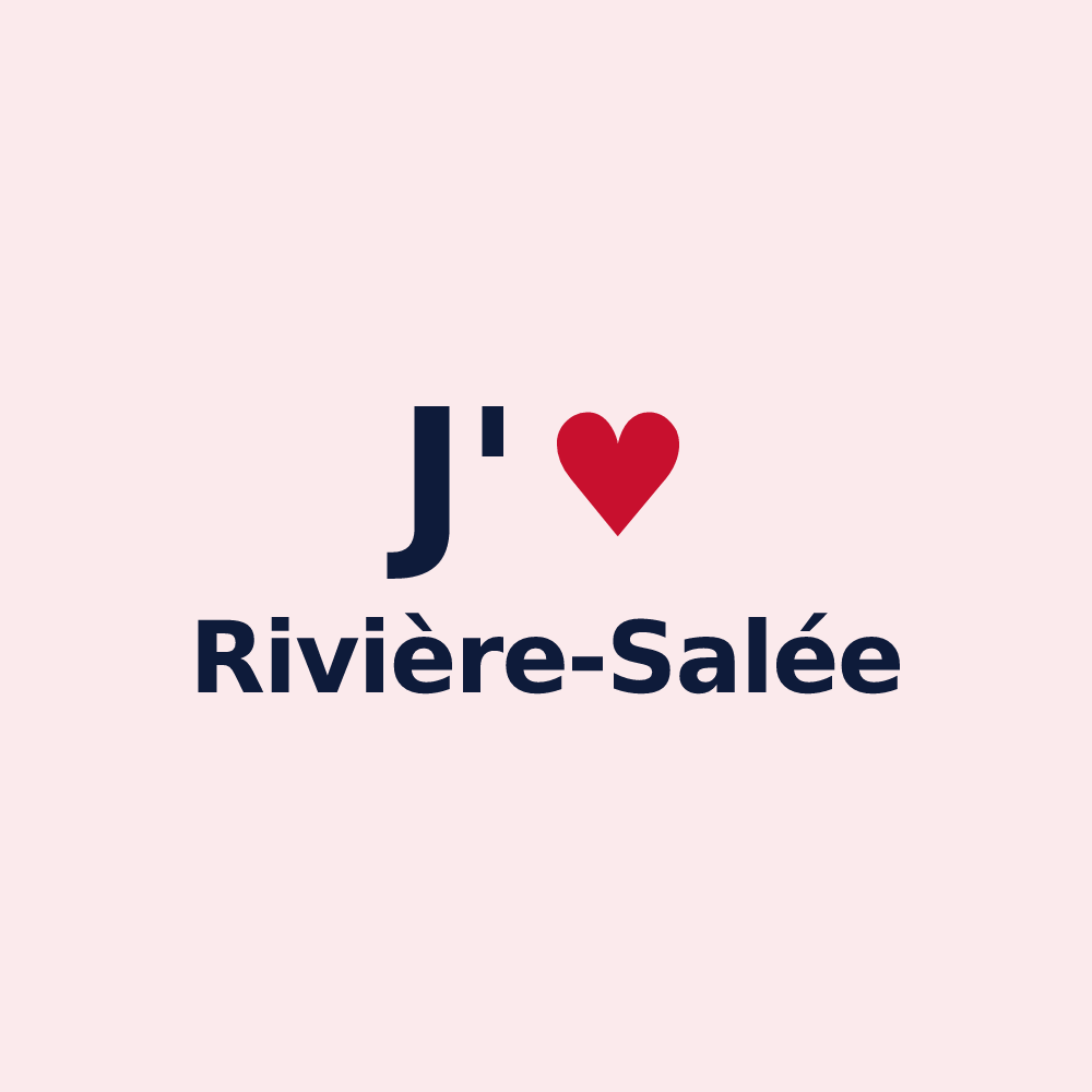 Magnet personnalisé Rivière-Salée — design « J'aime Rivière-Salée » imprimé sur le magnet