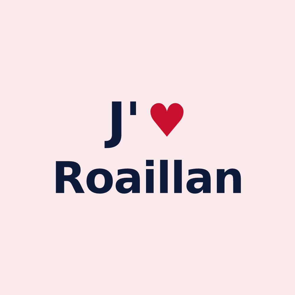 Magnet personnalisé Roaillan — design « J'aime Roaillan » imprimé sur le magnet