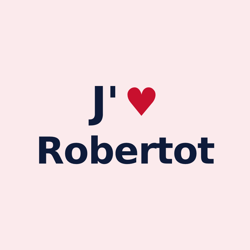 Magnet personnalisé Robertot — design « J'aime Robertot » imprimé sur le magnet