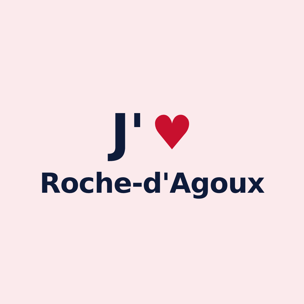 Magnet personnalisé Roche-d'Agoux — design J'aime Roche-d'Agoux