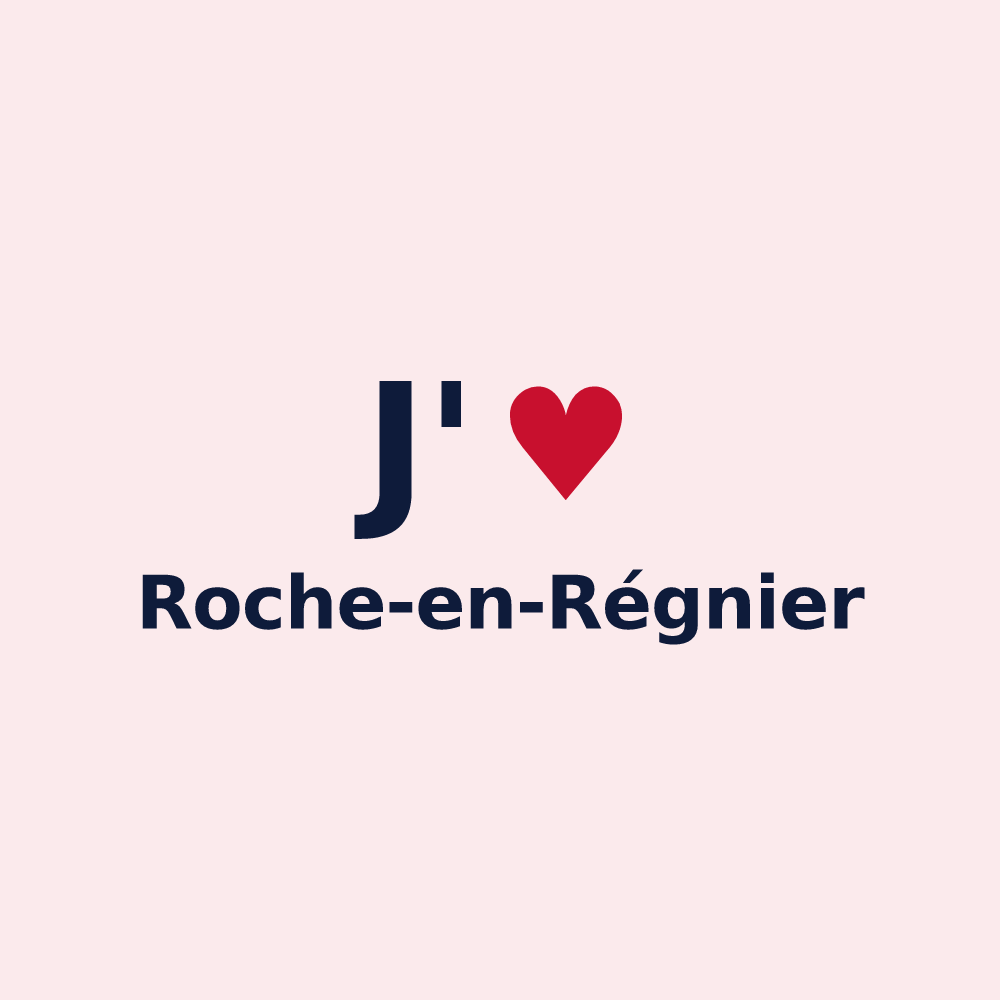 Magnet personnalisé Roche-en-Régnier — design J'aime Roche-en-Régnier