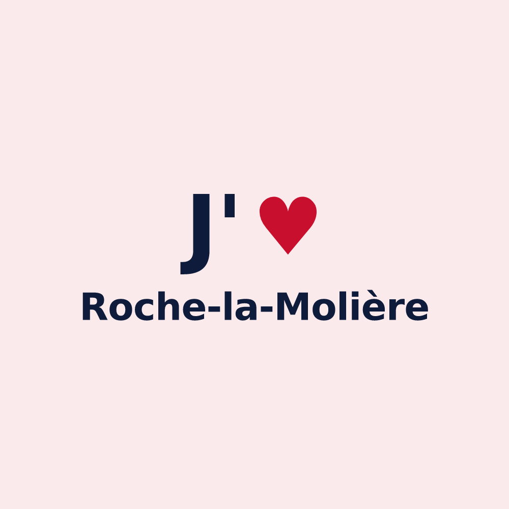 Magnet personnalisé Roche-la-Molière — design J'aime Roche-la-Molière