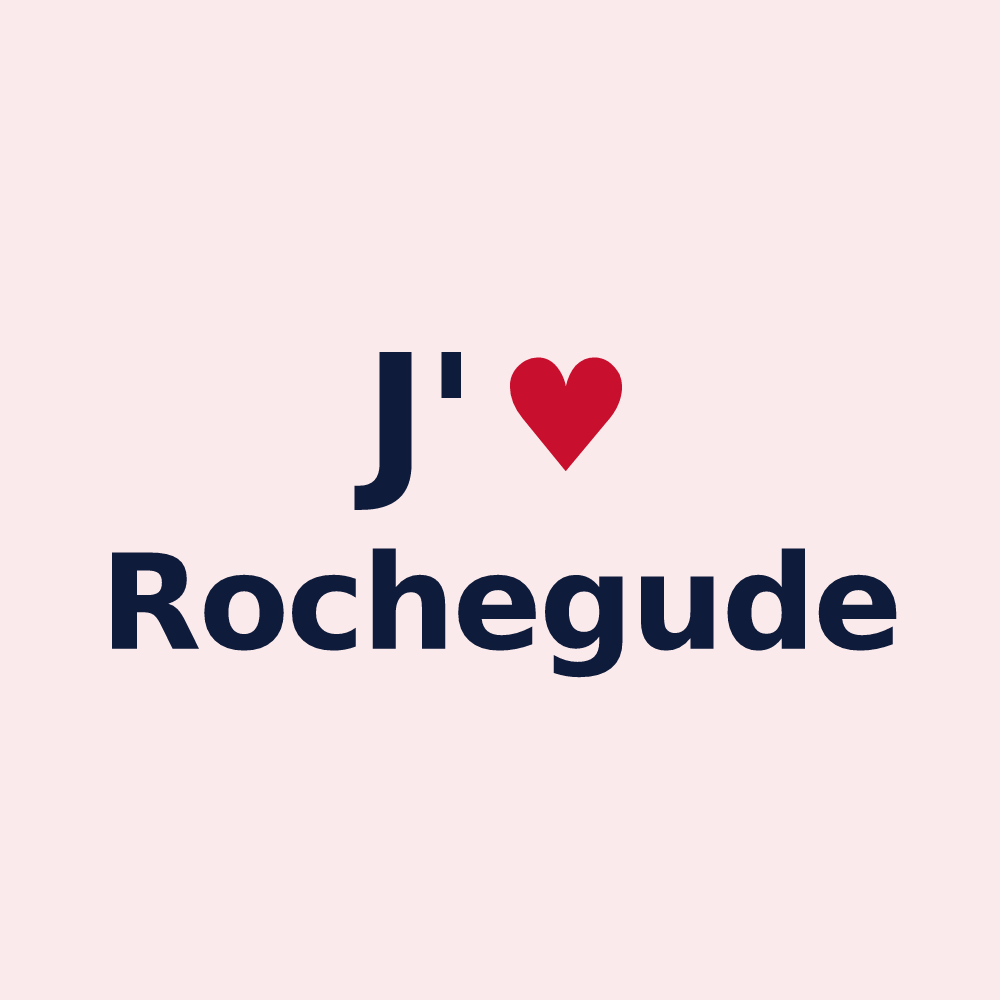 Magnet personnalisé Rochegude — design J'aime Rochegude