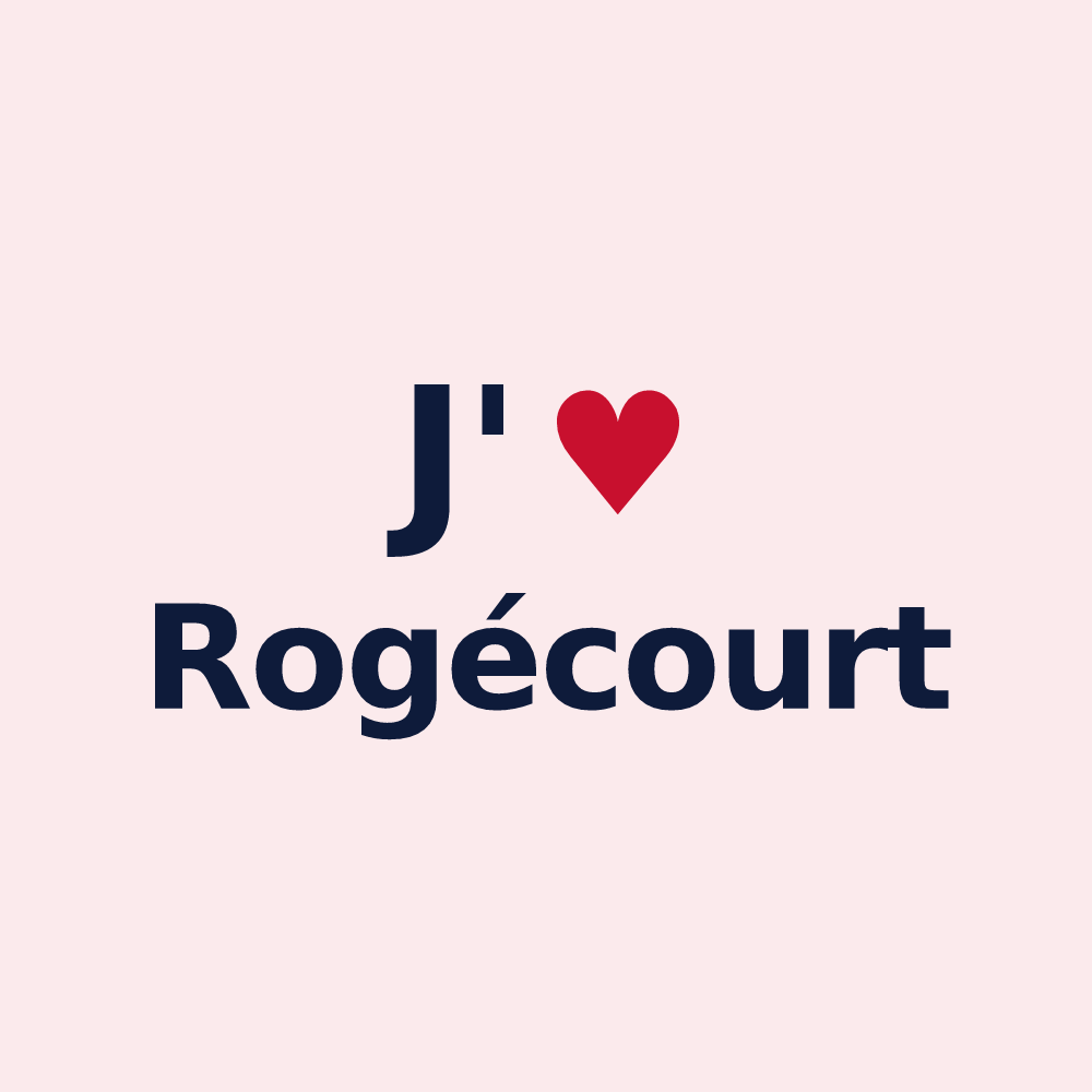 Magnet personnalisé Rogécourt — design « J'aime Rogécourt » imprimé sur le magnet