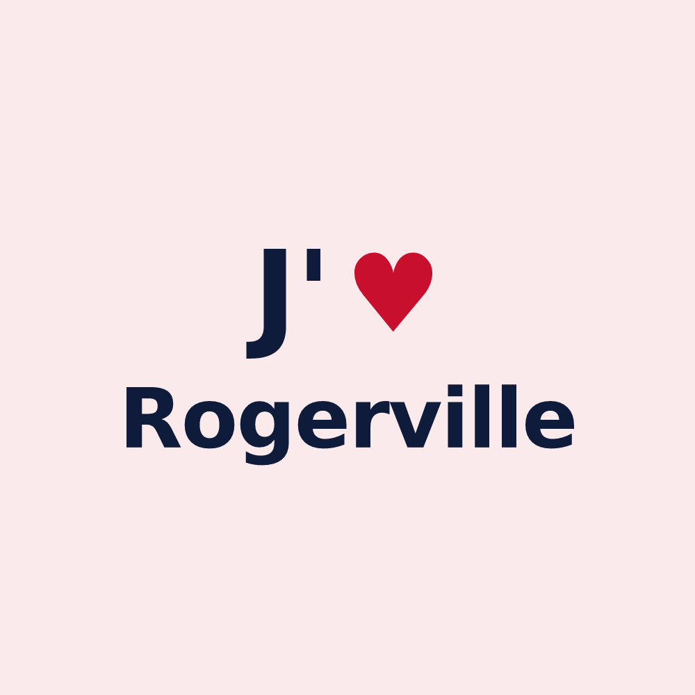 Magnet personnalisé Rogerville — design J'aime Rogerville