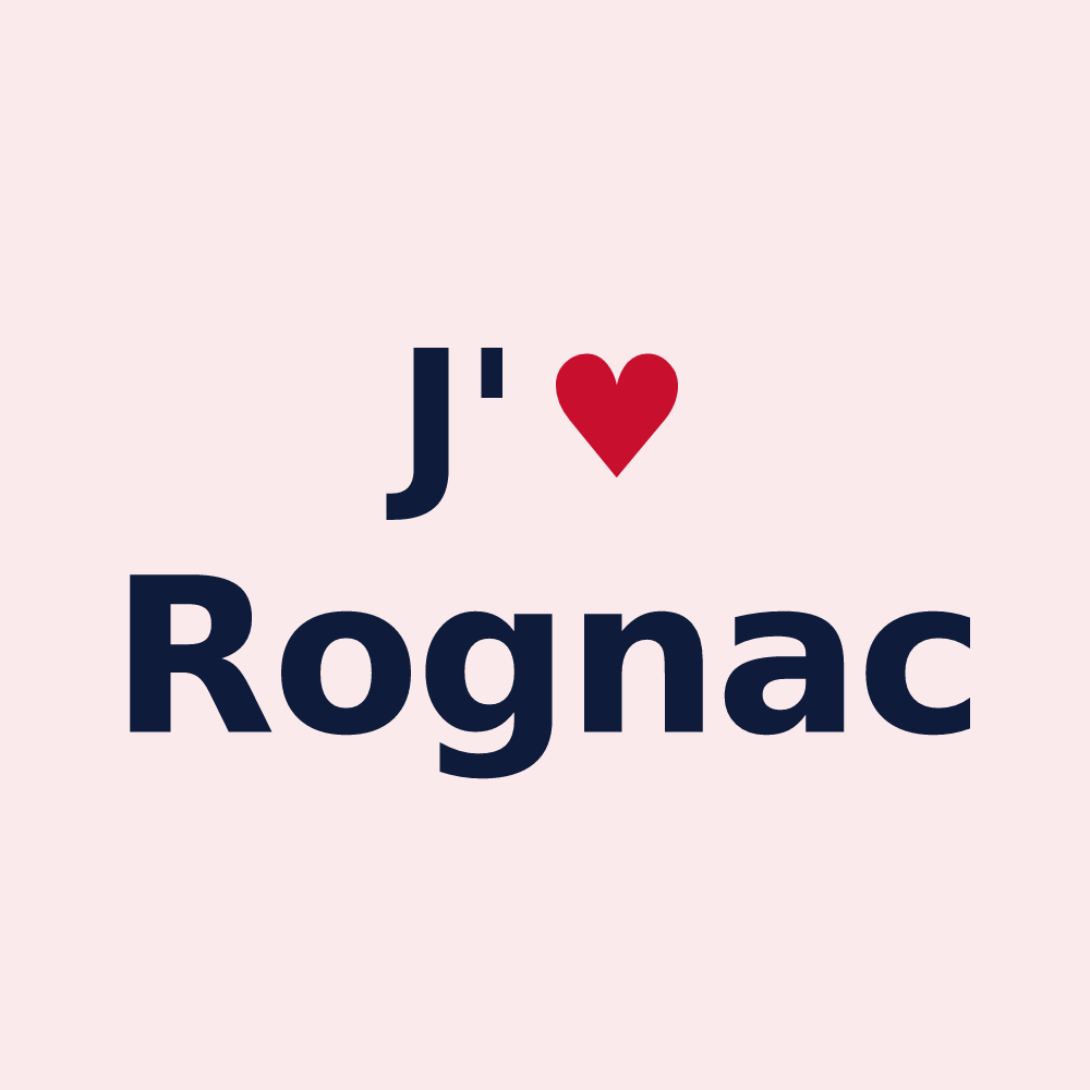 Magnet personnalisé Rognac — design « J'aime Rognac » imprimé sur le magnet