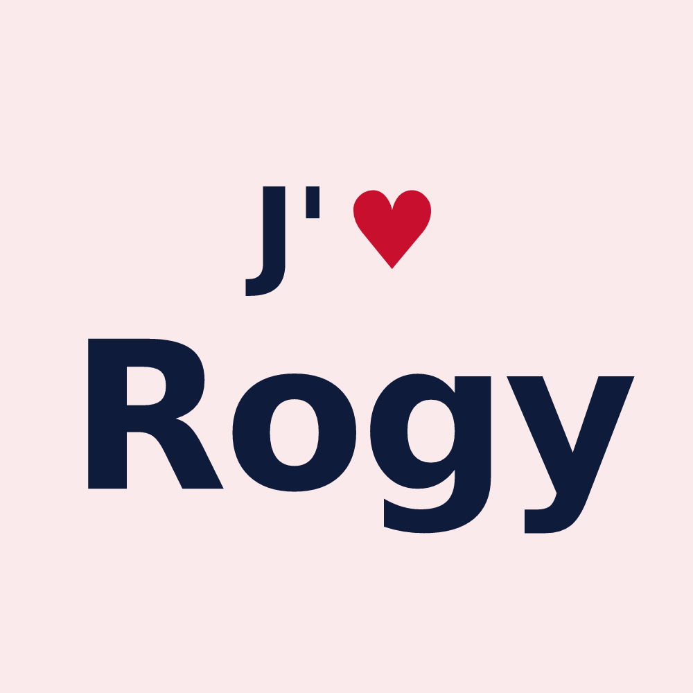 Magnet personnalisé Rogy — design « J'aime Rogy » imprimé sur le magnet