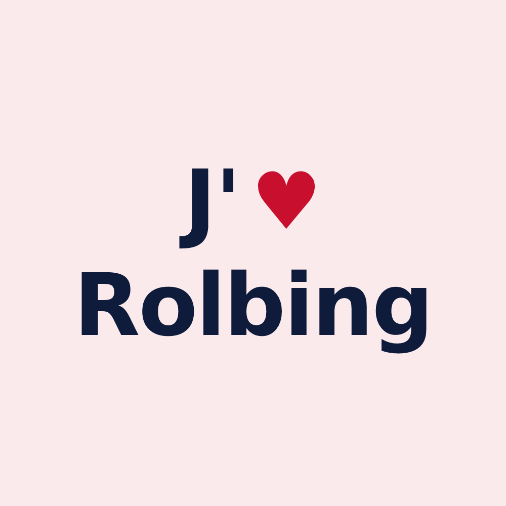 Magnet personnalisé Rolbing — design « J'aime Rolbing » imprimé sur le magnet