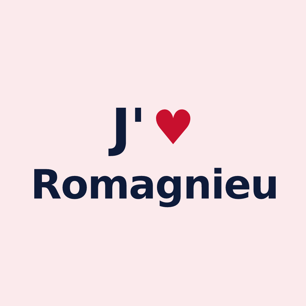 Magnet personnalisé Romagnieu — design J'aime Romagnieu