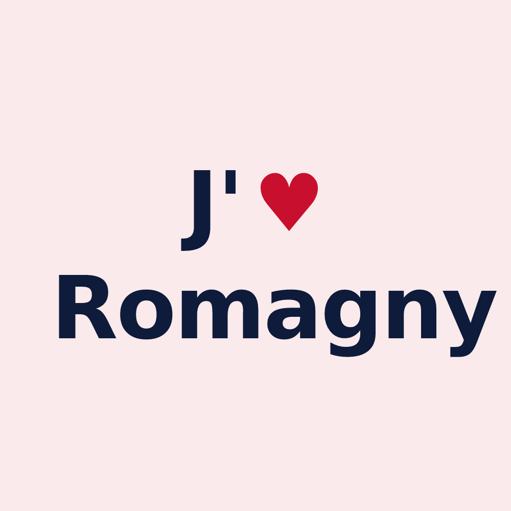 Magnet personnalisé Romagny — design J'aime Romagny