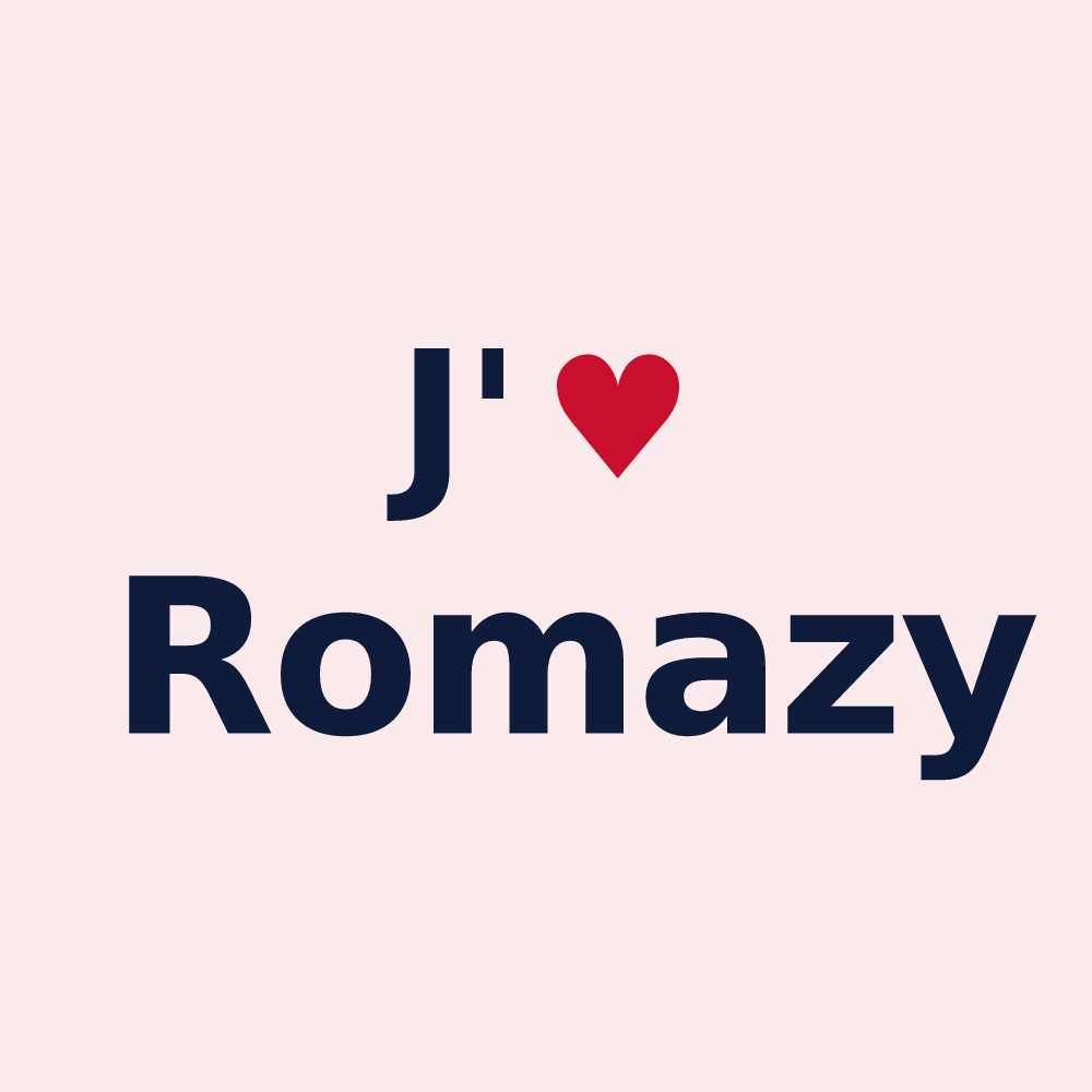 Magnet personnalisé Romazy — design J'aime Romazy