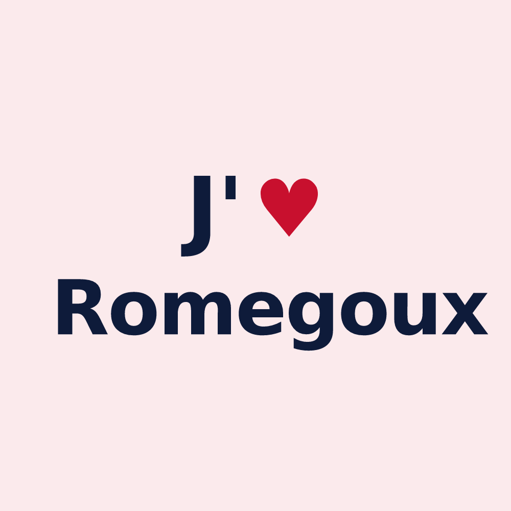 Magnet personnalisé Romegoux — design J'aime Romegoux