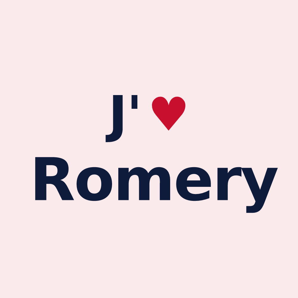 Magnet personnalisé Romery — design J'aime Romery