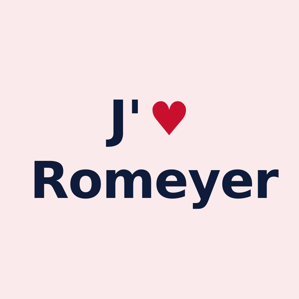 Magnet personnalisé Romeyer — design J'aime Romeyer