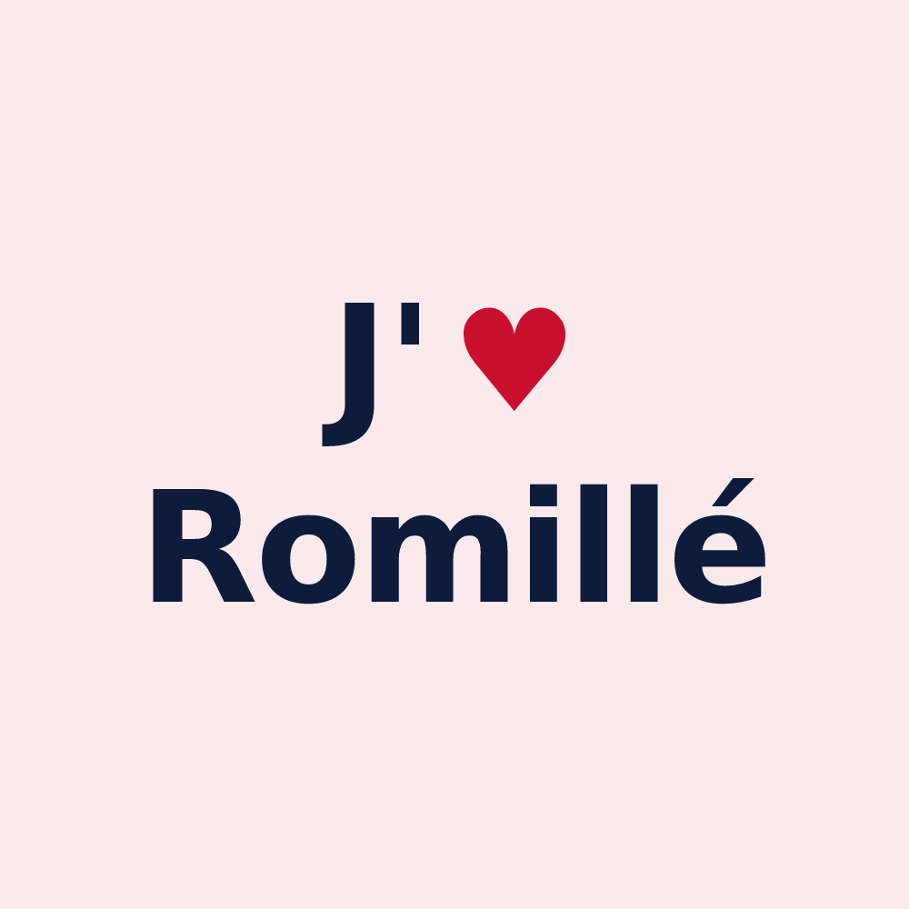 Magnet personnalisé Romillé — design J'aime Romillé