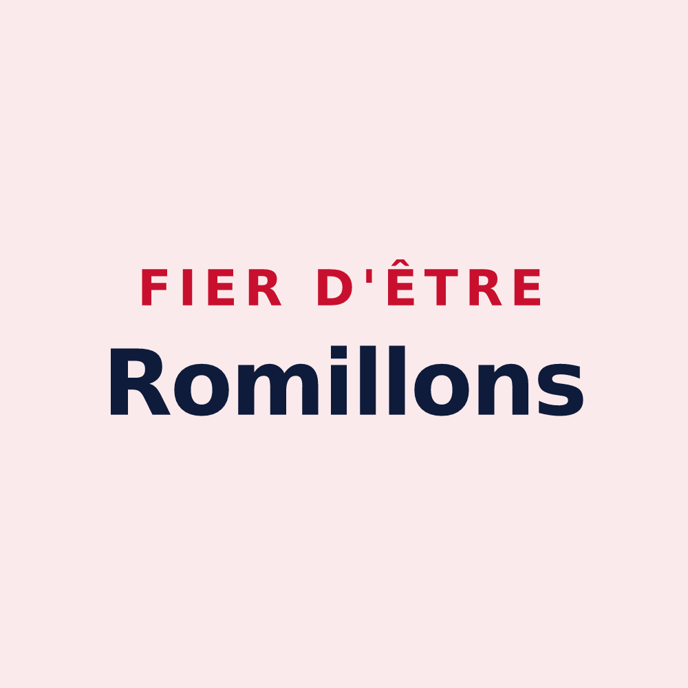 Magnet « Fier d'être Romillons » — design pour Romilly-sur-Seine