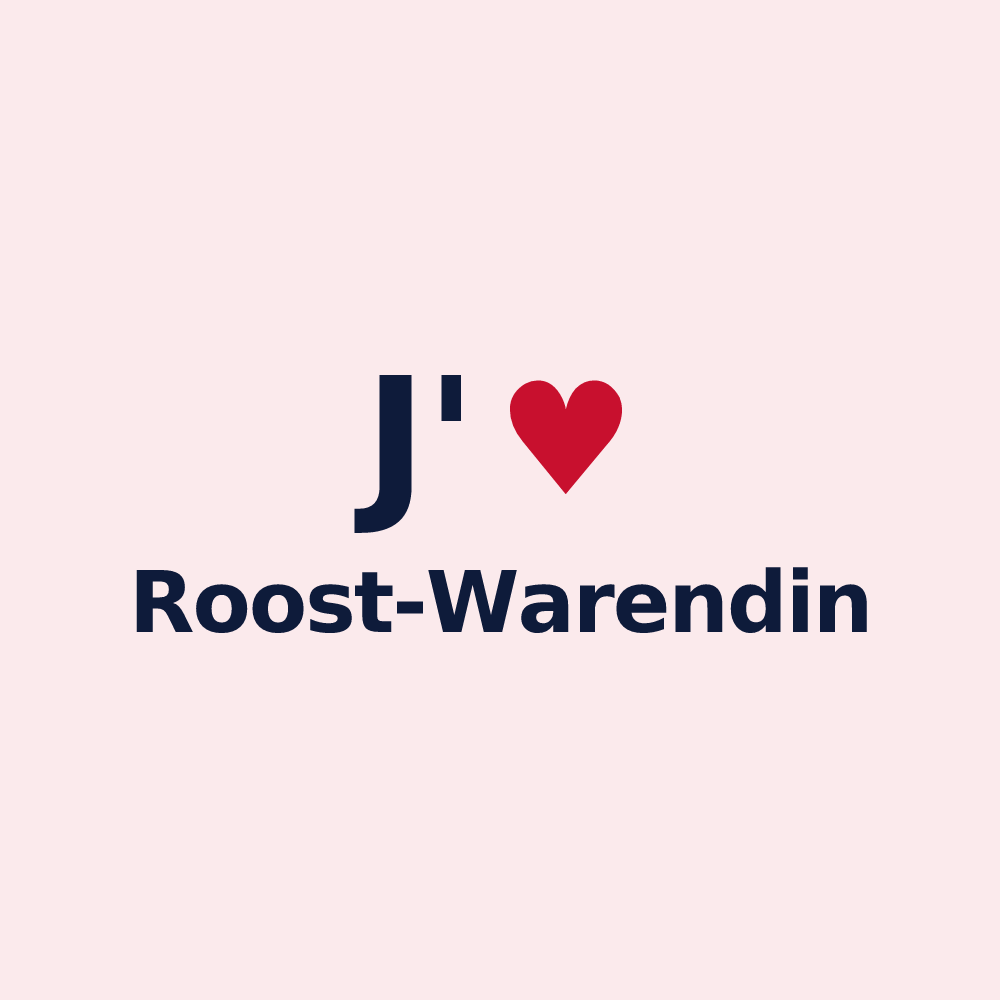 Magnet personnalisé Roost-Warendin — design J'aime Roost-Warendin