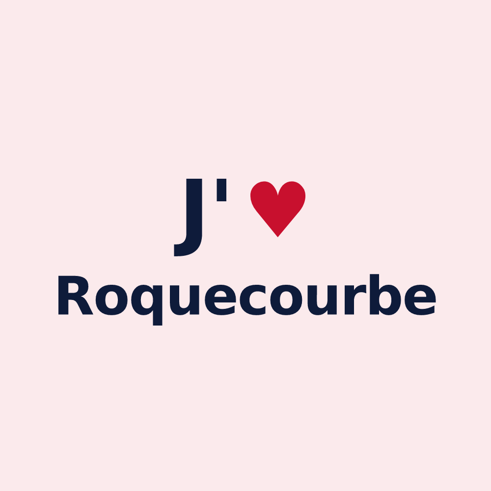 Magnet personnalisé Roquecourbe — design J'aime Roquecourbe