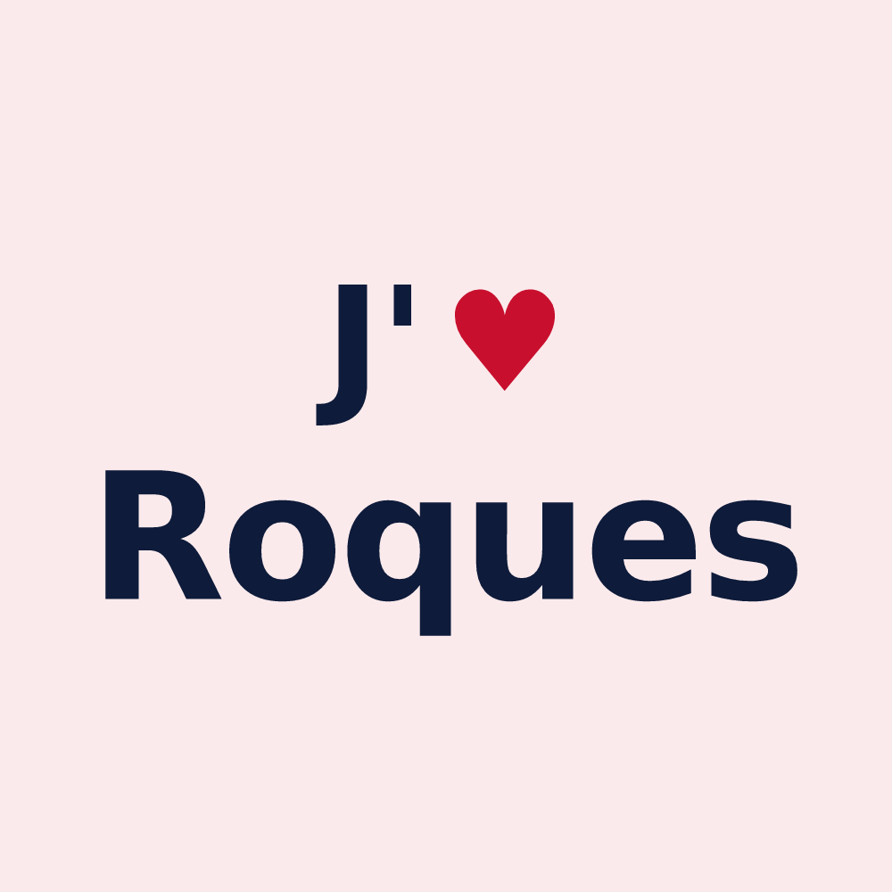 Magnet personnalisé Roques — design J'aime Roques