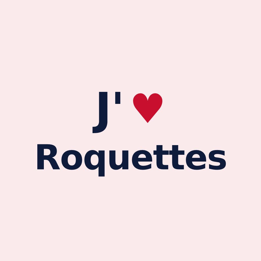 Magnet personnalisé Roquettes — design « J'aime Roquettes » imprimé sur le magnet