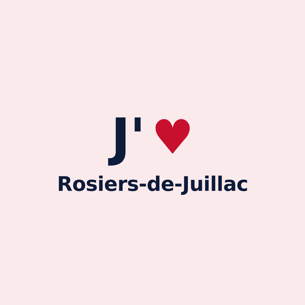 Magnet personnalisé Rosiers-de-Juillac — design J'aime Rosiers-de-Juillac