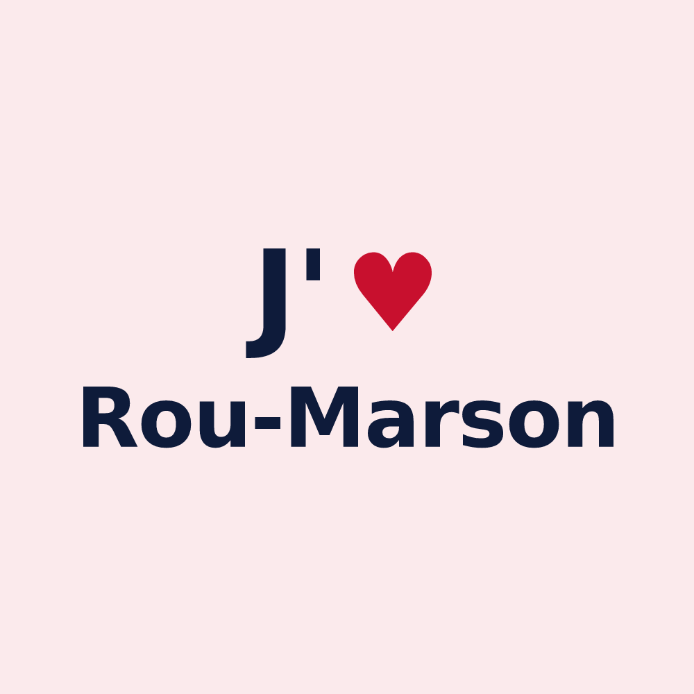 Magnet personnalisé Rou-Marson — design « J'aime Rou-Marson » imprimé sur le magnet
