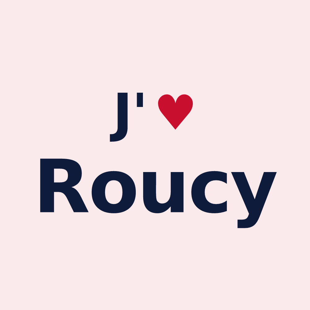 Magnet personnalisé Roucy — design J'aime Roucy