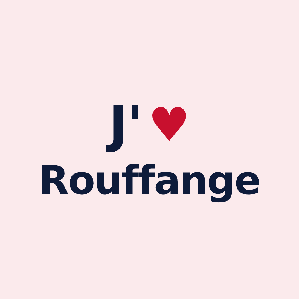 Magnet personnalisé Rouffange — design J'aime Rouffange