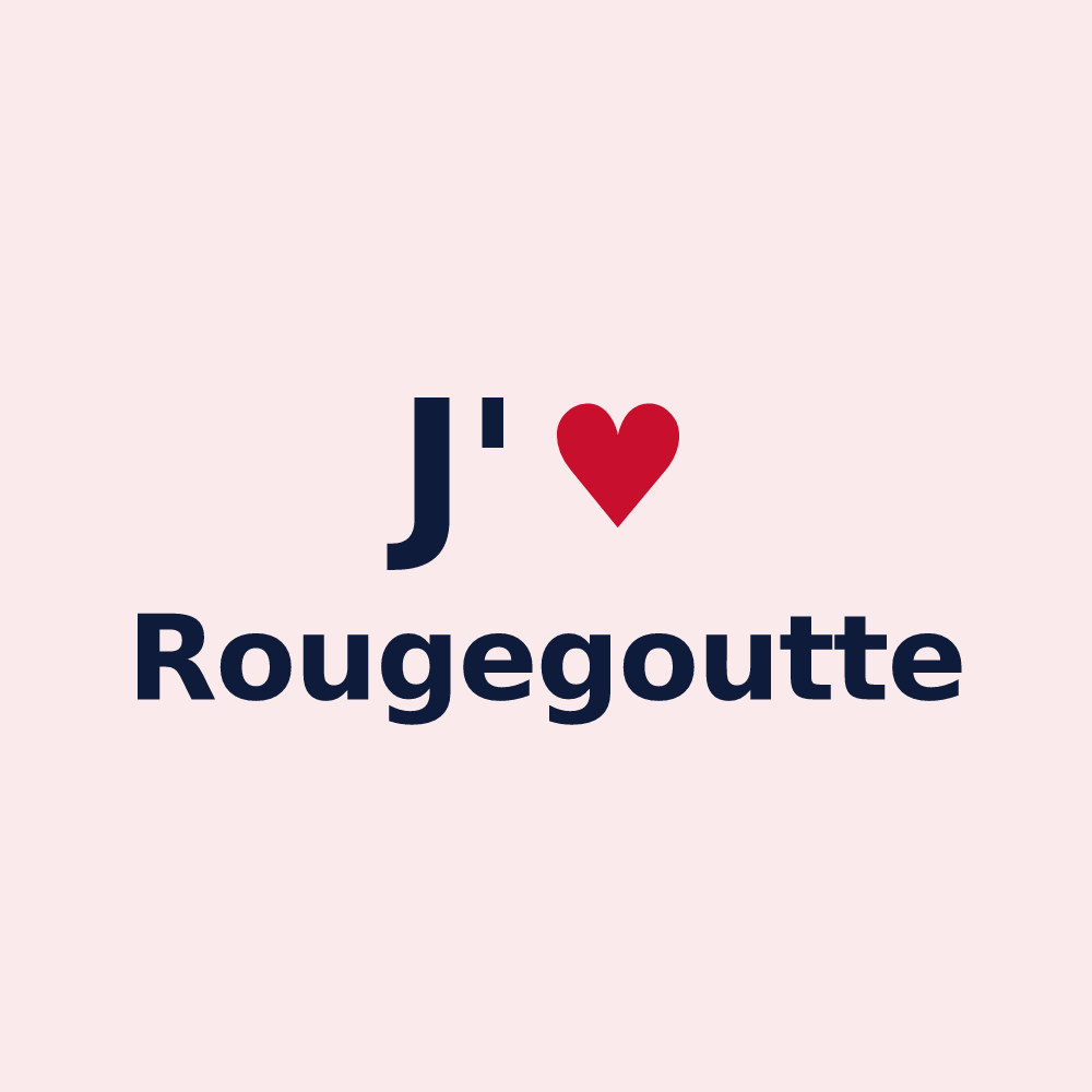 Magnet personnalisé Rougegoutte — design J'aime Rougegoutte