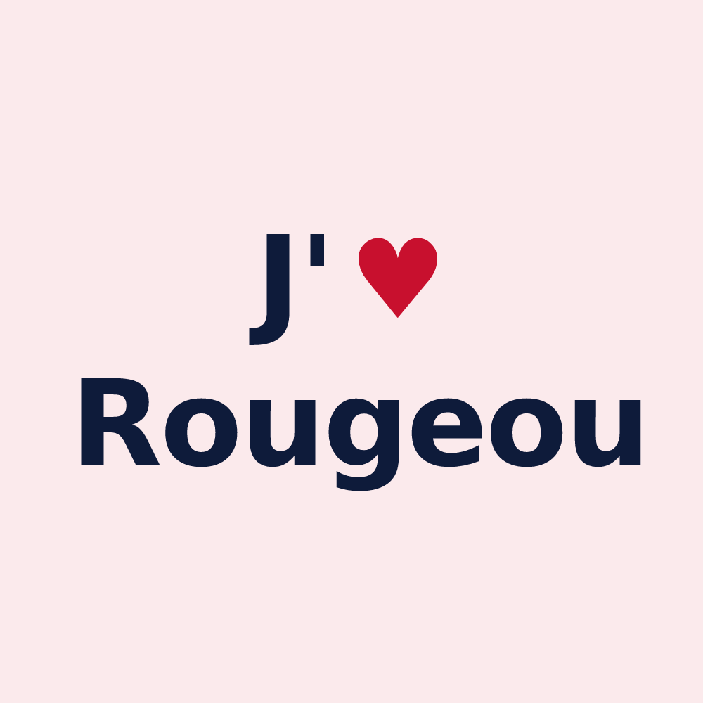 Magnet personnalisé Rougeou — design J'aime Rougeou