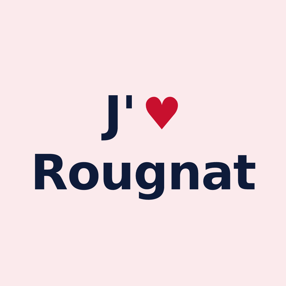 Magnet personnalisé Rougnat — design J'aime Rougnat