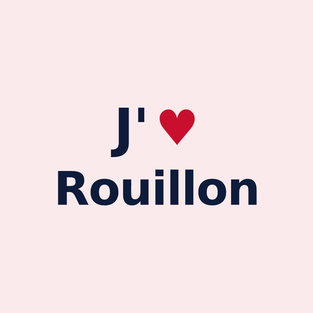 Magnet personnalisé Rouillon — design « J'aime Rouillon » imprimé sur le magnet