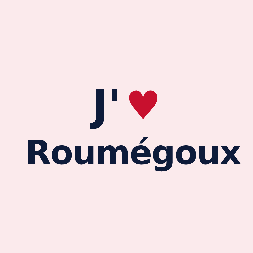 Magnet personnalisé Roumégoux — design J'aime Roumégoux