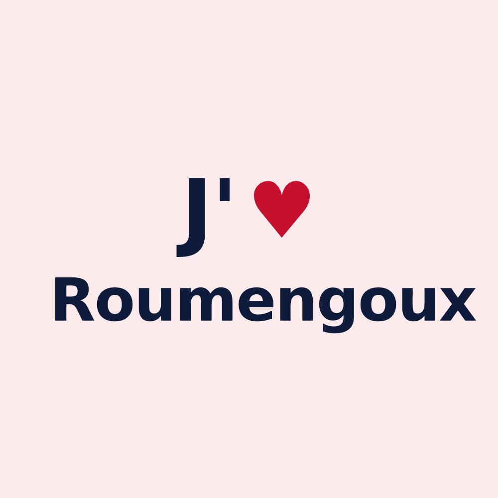 Magnet personnalisé Roumengoux — design J'aime Roumengoux