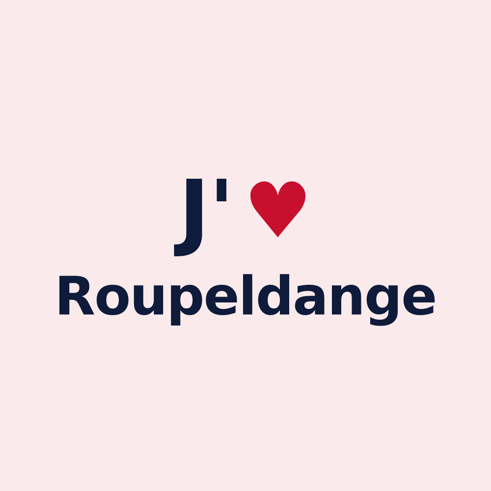 Magnet personnalisé Roupeldange — design J'aime Roupeldange