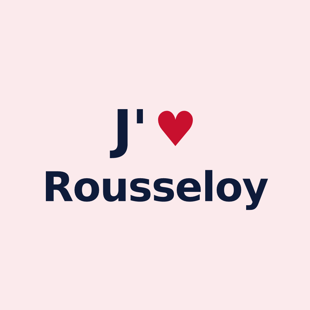 Magnet personnalisé Rousseloy — design J'aime Rousseloy
