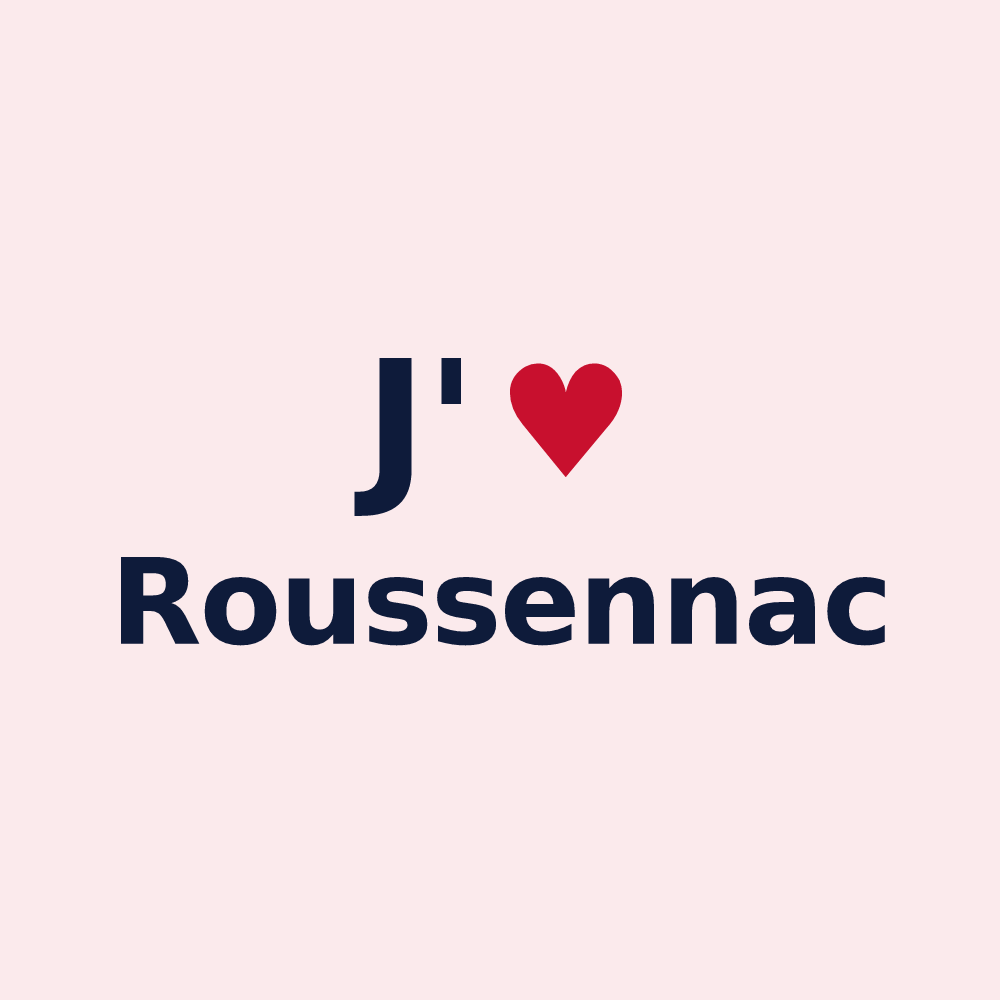 Magnet personnalisé Roussennac — design J'aime Roussennac