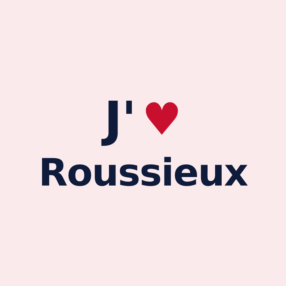 Magnet personnalisé Roussieux — design J'aime Roussieux