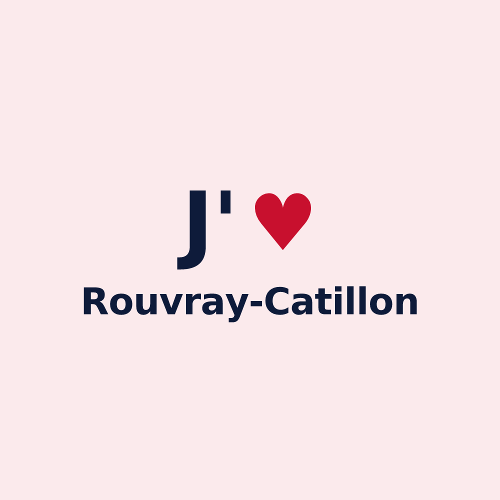 Magnet personnalisé Rouvray-Catillon — design J'aime Rouvray-Catillon