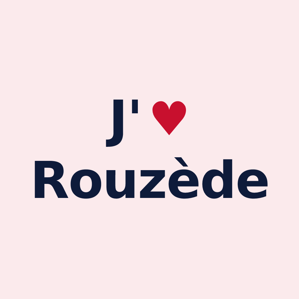 Magnet personnalisé Rouzède — design « J'aime Rouzède » imprimé sur le magnet