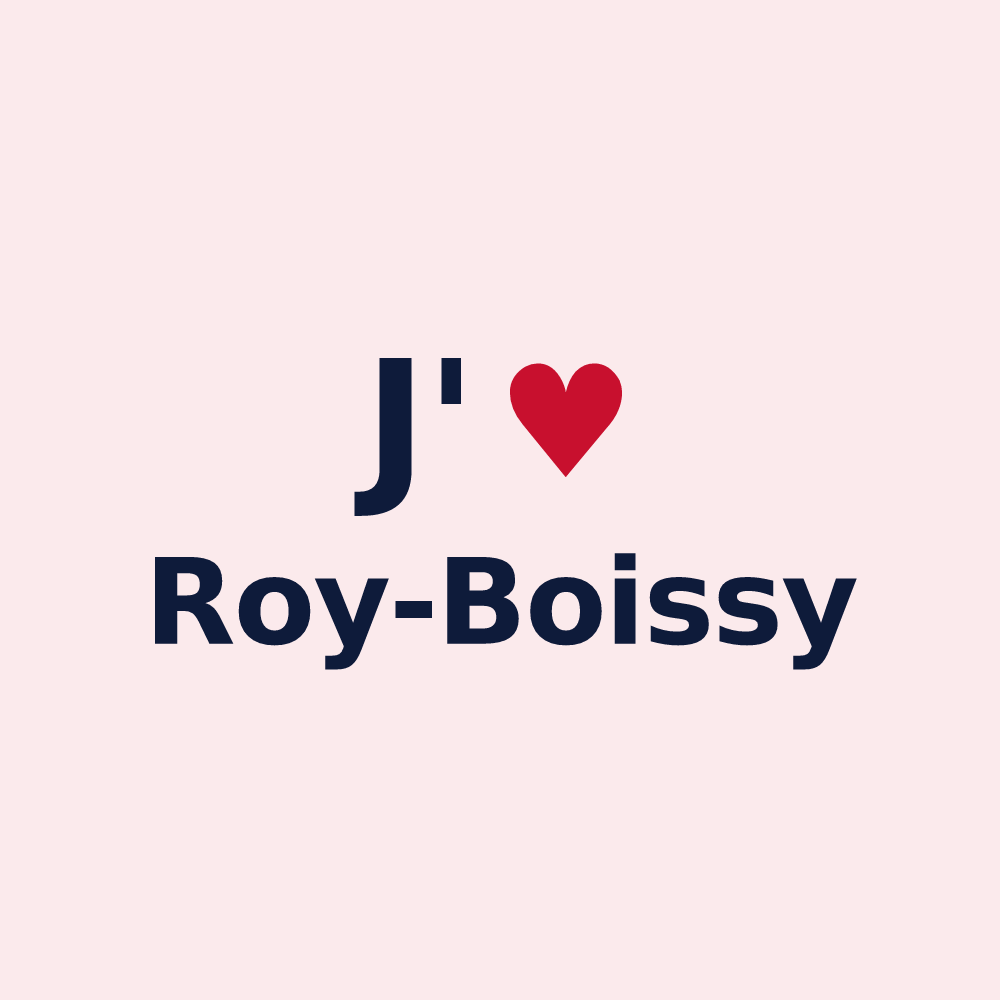 Magnet personnalisé Roy-Boissy — design J'aime Roy-Boissy