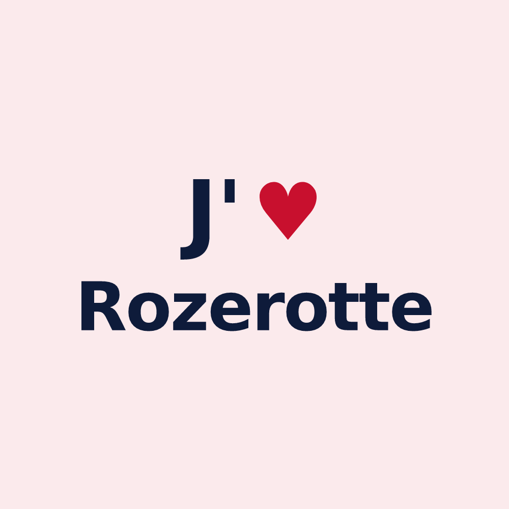 Magnet personnalisé Rozerotte — design « J'aime Rozerotte » imprimé sur le magnet