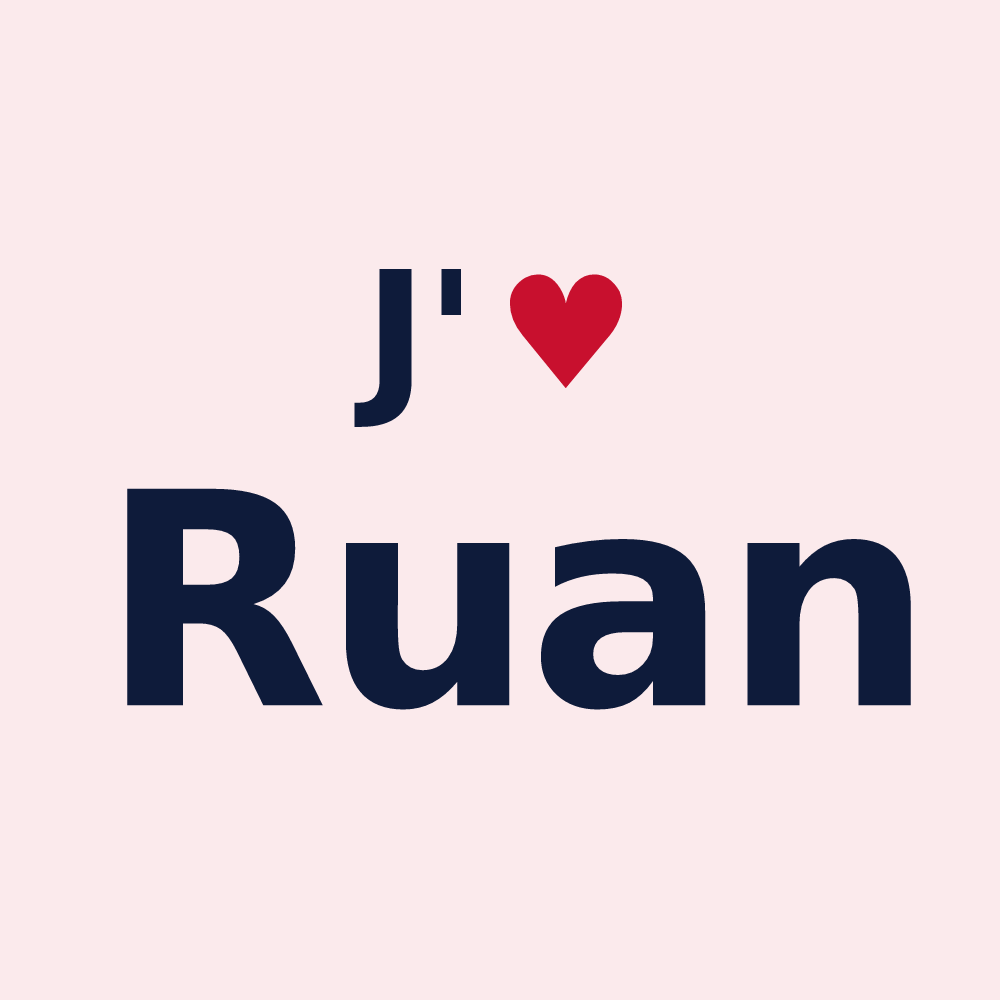 Magnet personnalisé Ruan — design J'aime Ruan