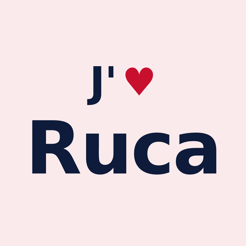 Magnet personnalisé Ruca — design « J'aime Ruca » imprimé sur le magnet