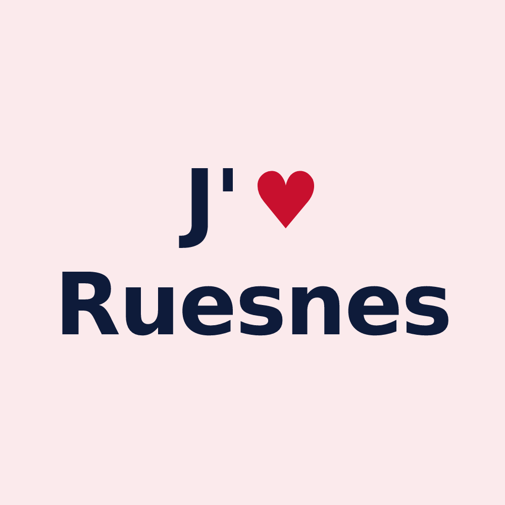 Magnet personnalisé Ruesnes — design J'aime Ruesnes