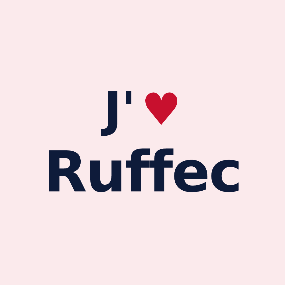 Magnet personnalisé Ruffec — design J'aime Ruffec